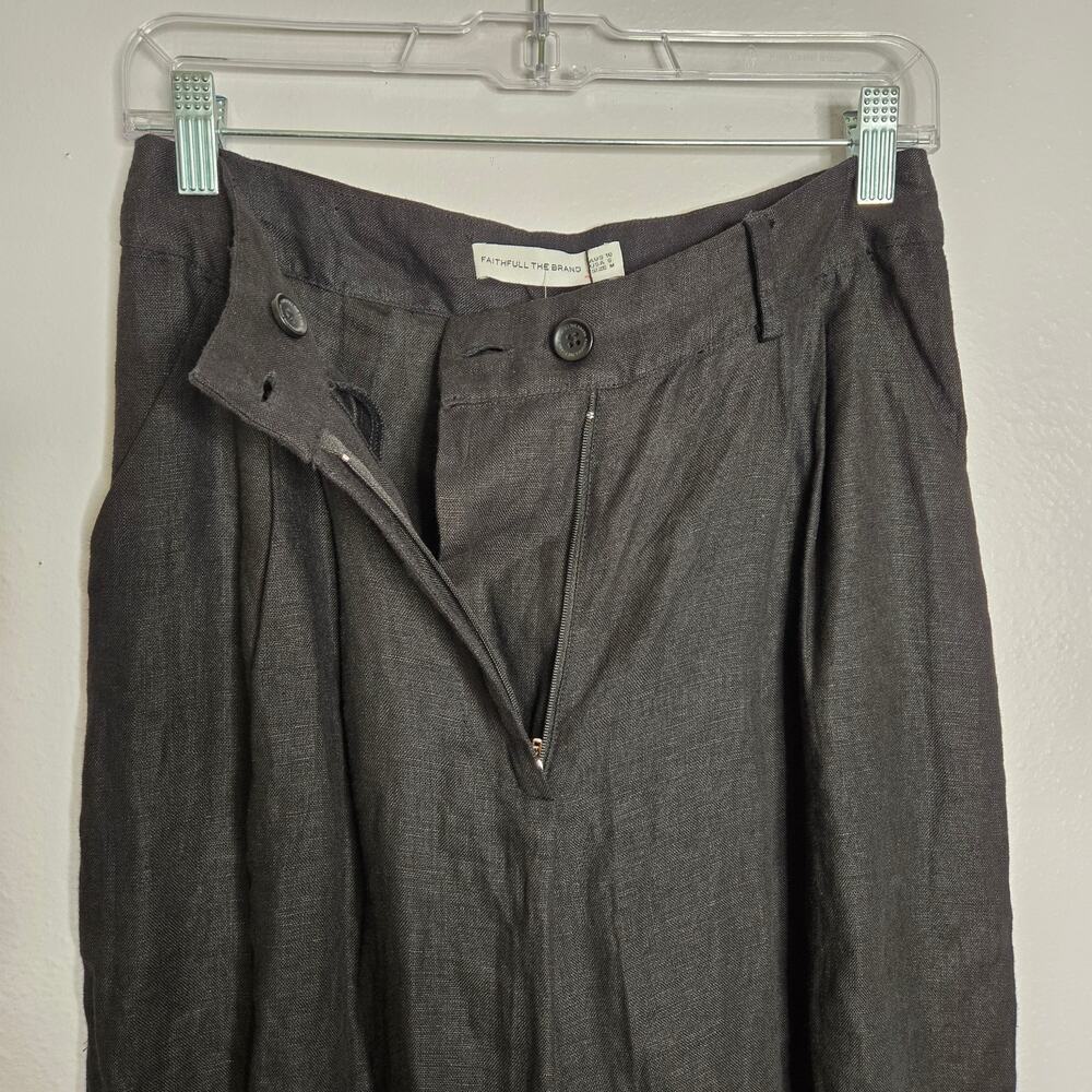 Minimalist Tailored Linen Wide Leg Pant 6 Anthropologie Faithful The Brand NWT - Picture 9 of 13